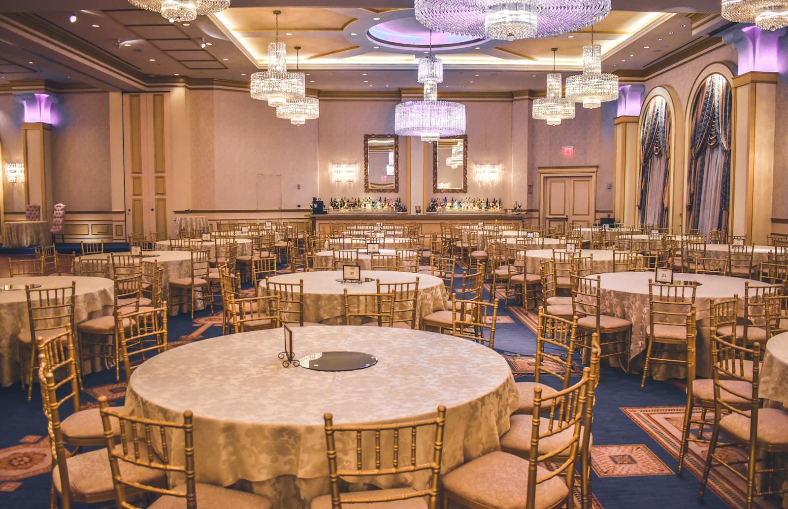 Restaurant function room set for a ticketed night